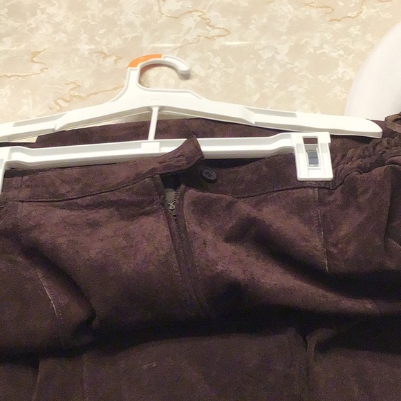 New Chocolate Suede Skirt - Picture 2 of 4